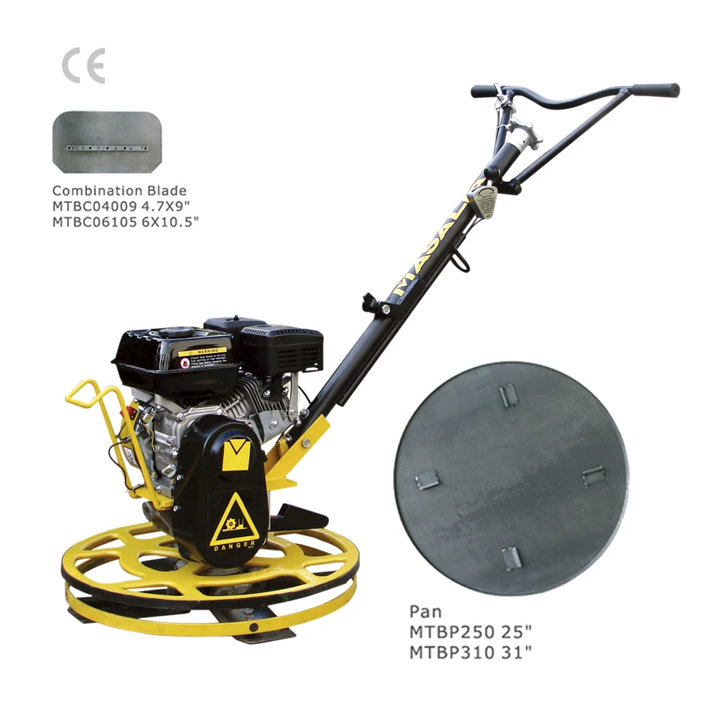MASALTA Edging Power Trowel MT24 -4 Concrete Trowel Machine with engine Honda GX160 and One set of Combination Blade