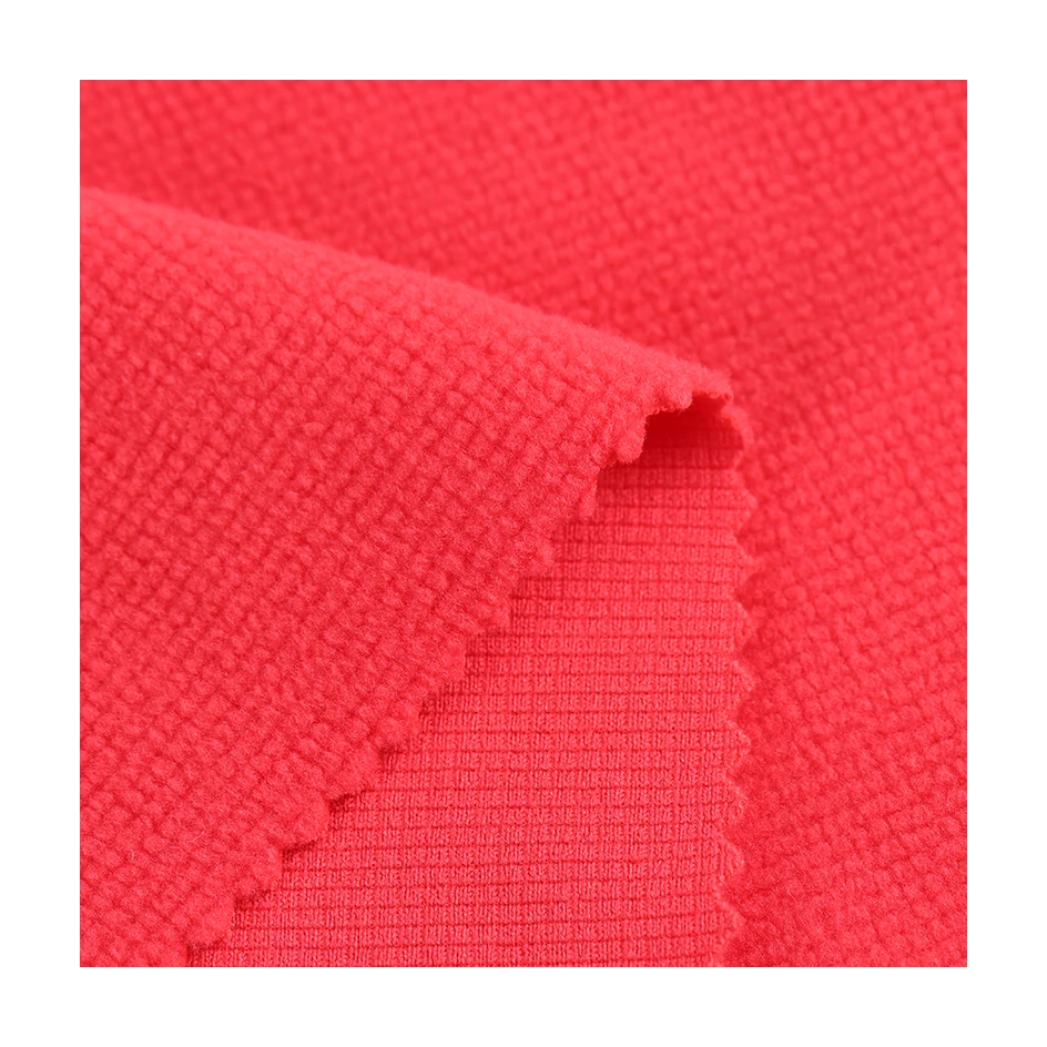 Manufacturers Grs Eco-frindly Hot Sale In Stock 100%rpet Nylon Fabric Knit Cloth Anti-pilling Polyester Microfiber Waffle Fabric