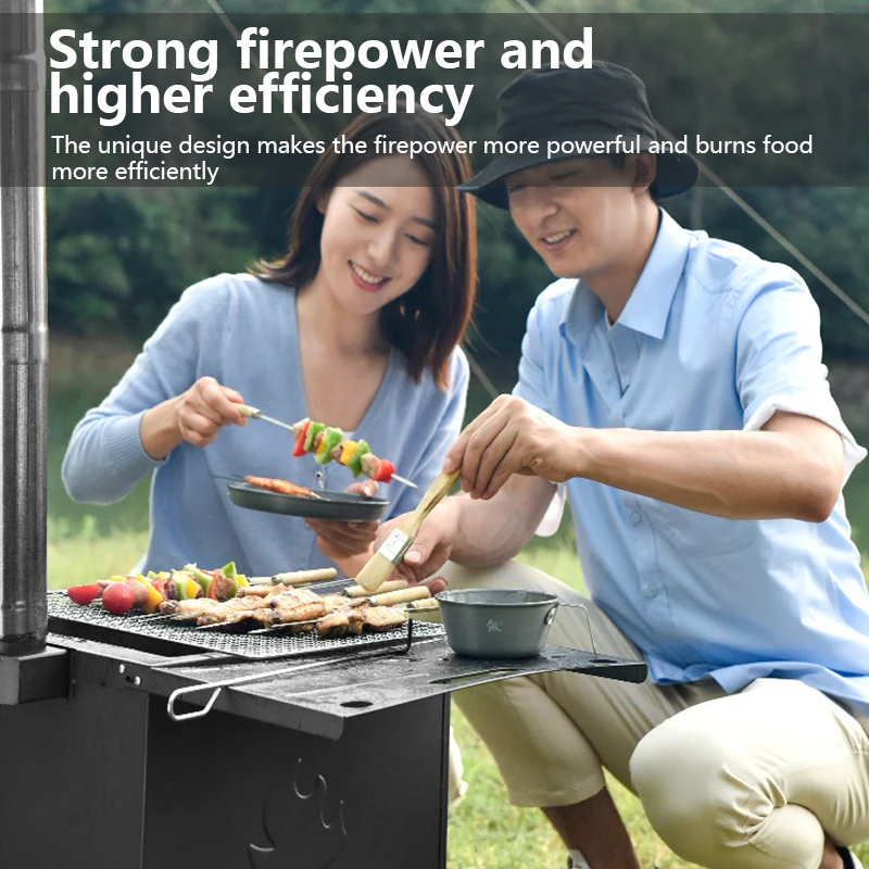 Wholesale Portable Grills For Sale Foldable Camping Cooking Outdoor Small Mini Heating Wood Burning Bell Tent Stove