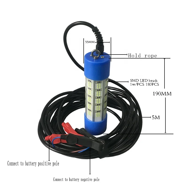 
DC12V 150W 5M squid liksea lure underwater night fishing squid light 