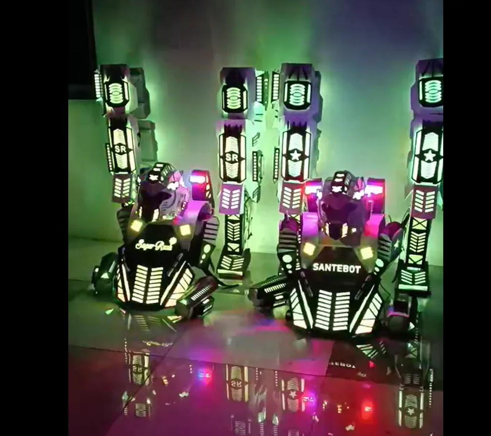 2024 New coming!Costume Robot Led Costume Adult Party Robot Led Suits Ballroom LED Stilt Robot