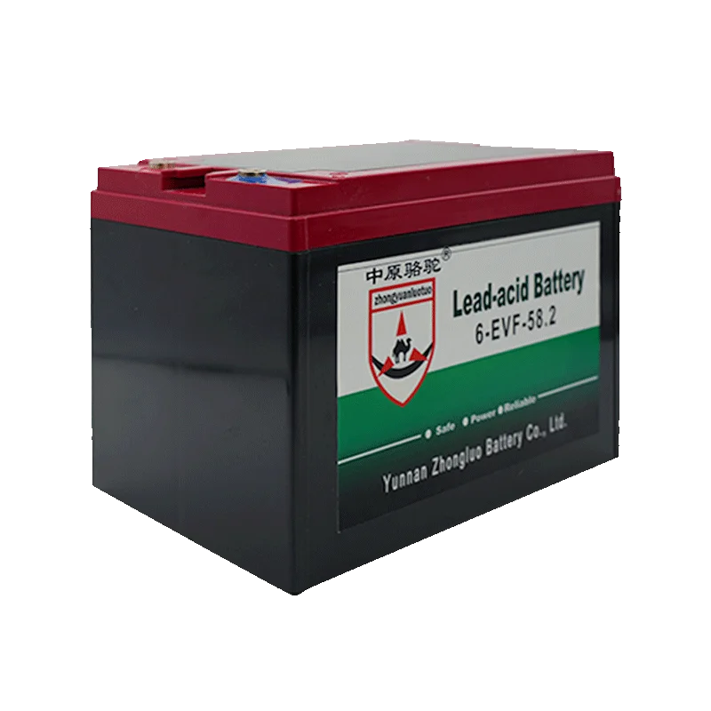 Zhongluo factory manufacturers directly deliver 6-EVF-58 12V 58AH Electric Scooter lead acid power battery for Ebike/Tricycle