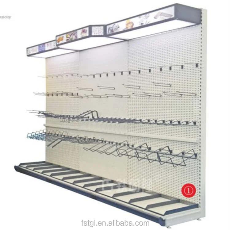 High Quality Multi Layer Shop Racks and Shelves  Perforated Hole Back Panel Cold Rolled Steel Wall Shelf for Supermarket