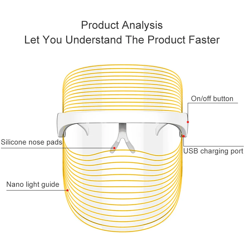 3 Color Colorful Anti Droplets Beauty Light PDT Shield Facial Masks Therapy Photon Mascara de LED facial mask
