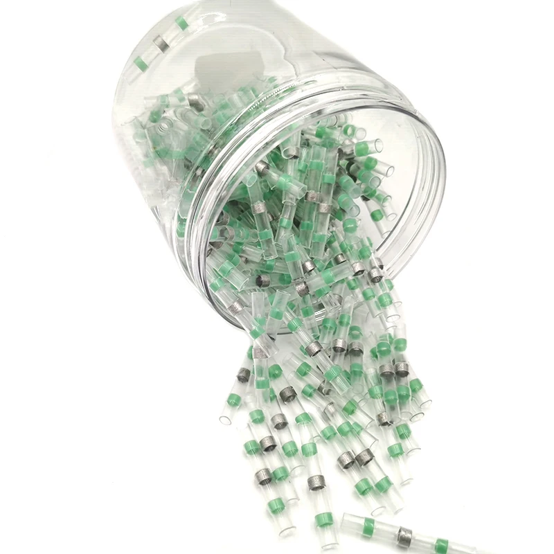 100pcs Solder Seal Wire Connectors, Heat Shrink Solder Connectors Waterproof Electrical Butt Connectors for Auto Boat Truck