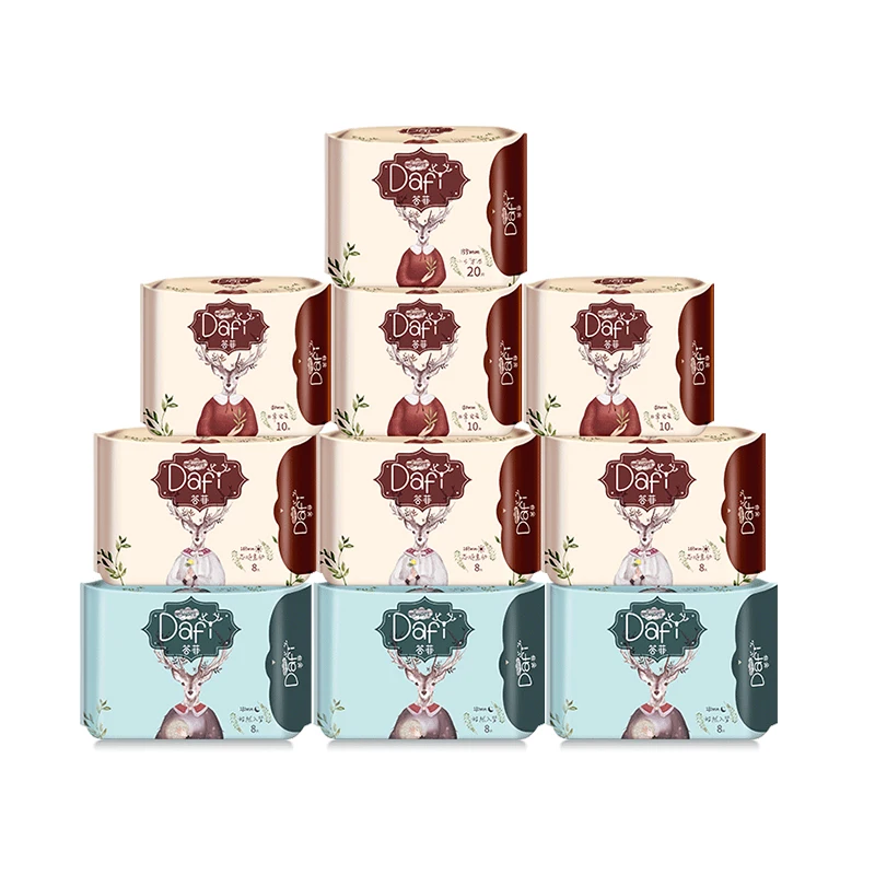 Custom Feminine Add Botanical Extracts Ultra Thin Pure Cotton Pads Sanitary Napkins