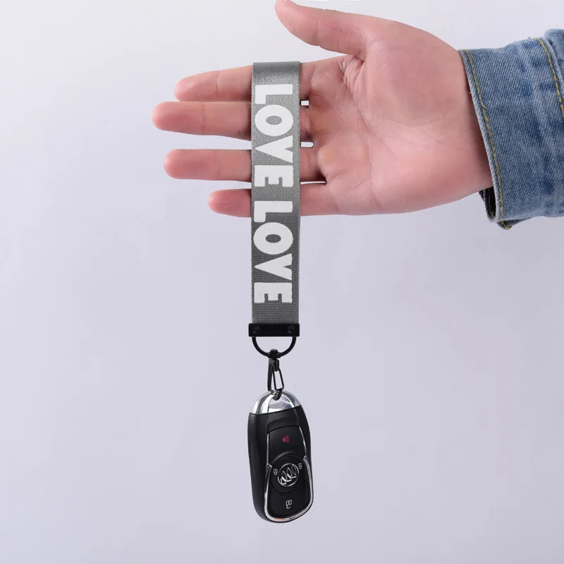 Fashionable Key Lanyard 2.5cm Wide Webbing Cloth Key Rope Black Pink Man Woman Anti-lost Key Chain for Car Key ID Card Phone