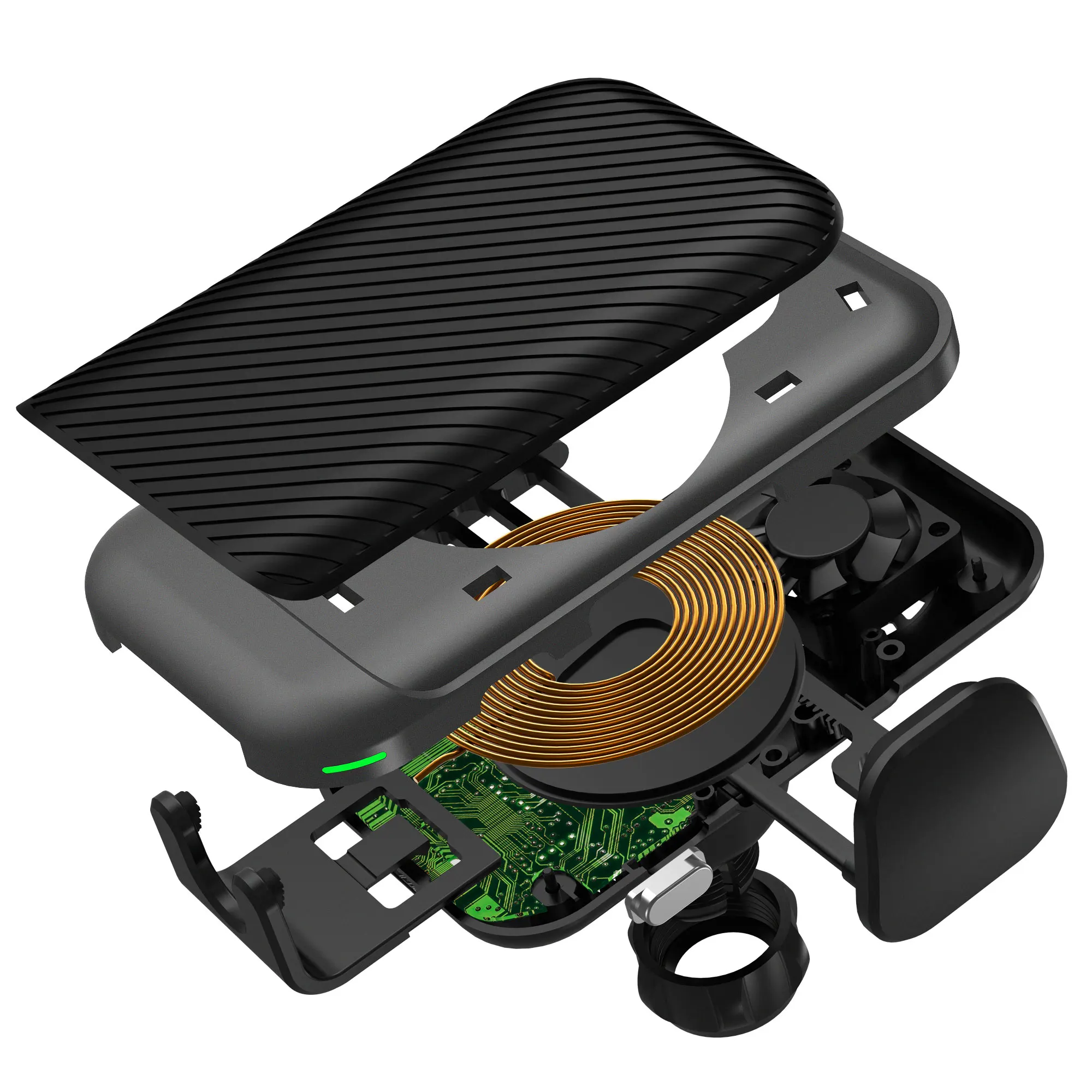 Fashion Qi Fast Wireless Charger Car Phone Holder Smart Sensor Air Vent Mount Automatic Clamping Mobile Phone Stand