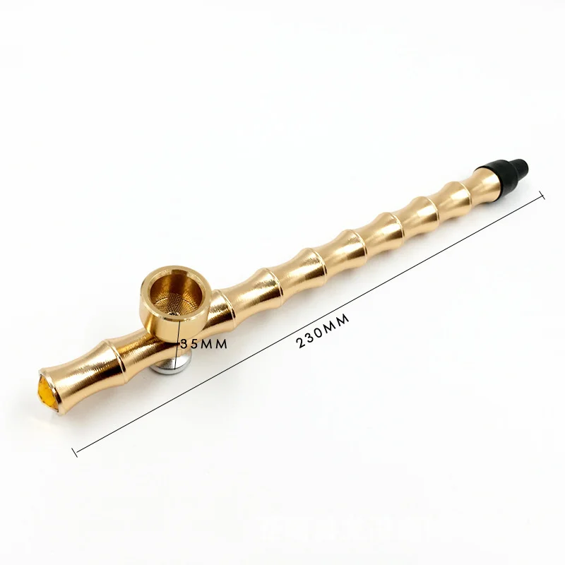 creative Aluminum slub long pipes bag metal long-stem dry herb smoking pipe tobacco set with giftbox