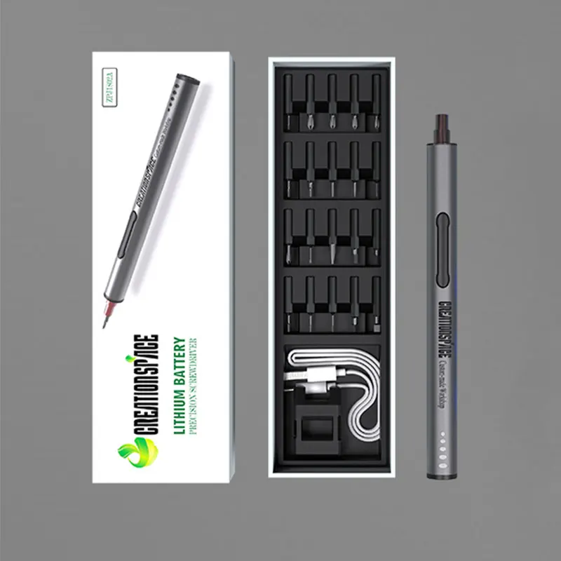 Rechargable cordless flat head mini electric screwdriver with multiple magnetic bit electronic screwdriver