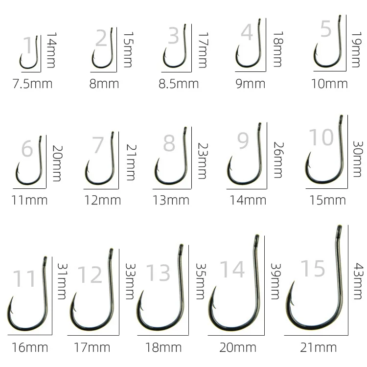 Barb Hooks Fishing 1# -16# Wholesales High Carbon Fishing Hook With Hole