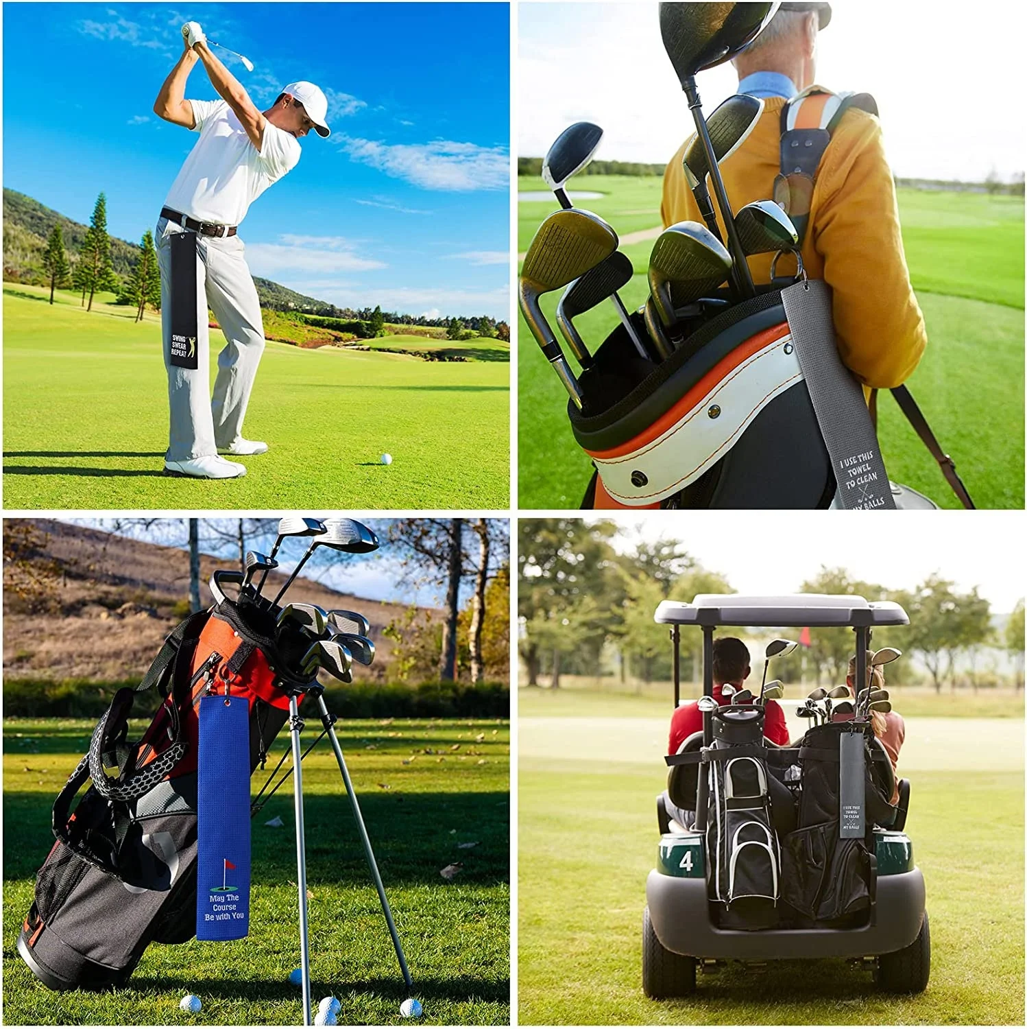 sublimation accessories golf ball cleaning towel customized magnetic logo custom golf towel microfiber waffle with brush