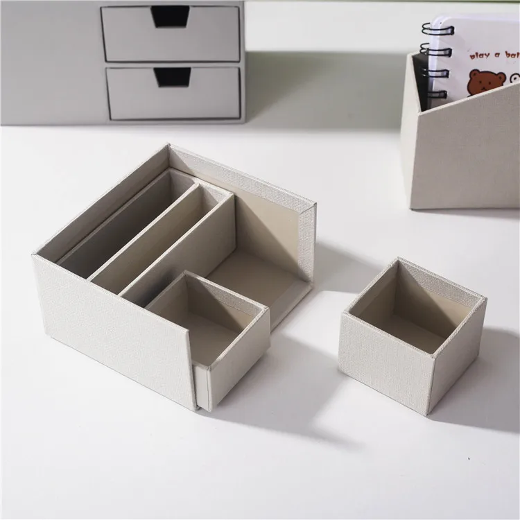 Nordic style grey detachable small box desktop storage box pen holders office organizer desk organizer