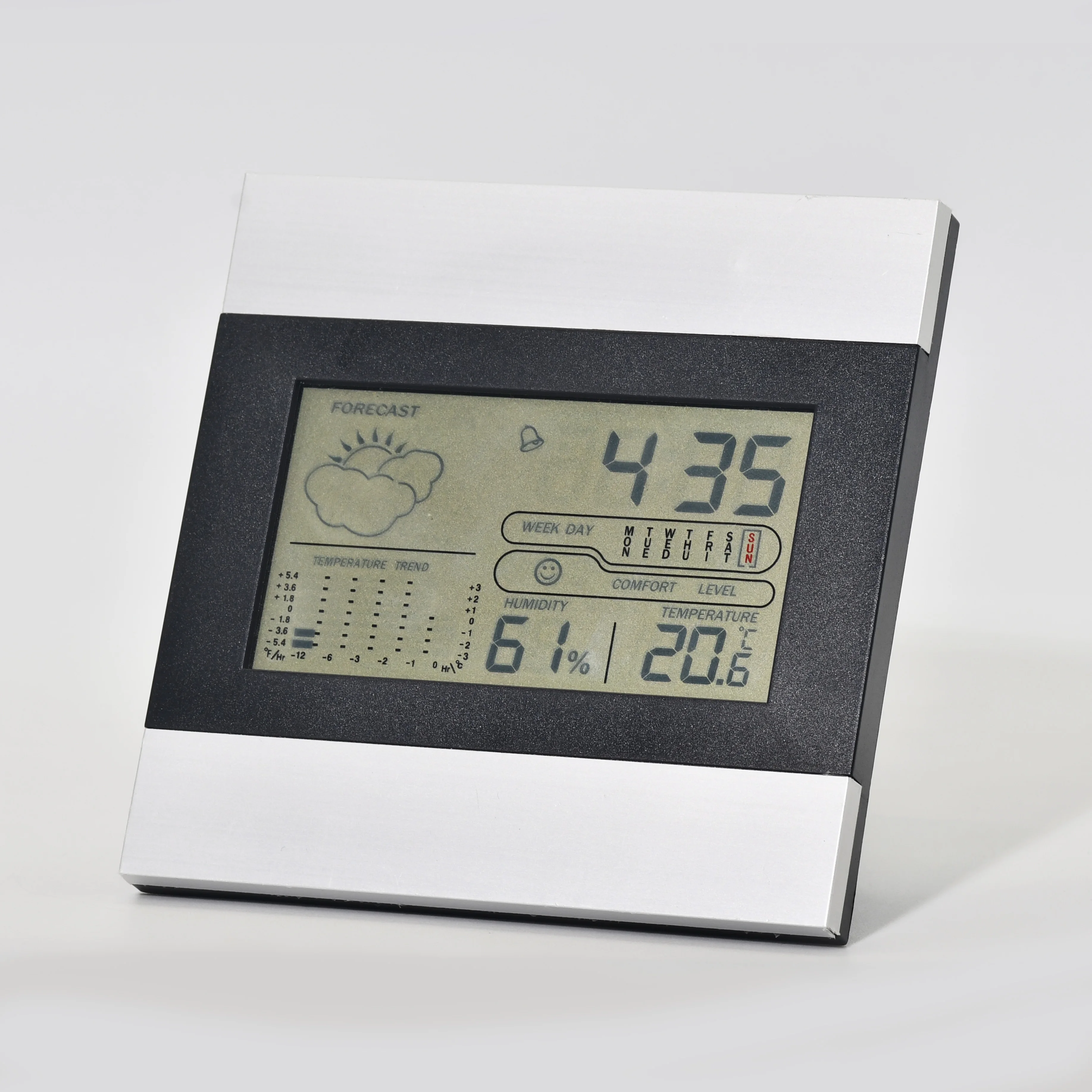 New Arrival Hot Promotion Records of Hygrometer Thermometer Alarm Weather Station Forecast Clock with Snooze