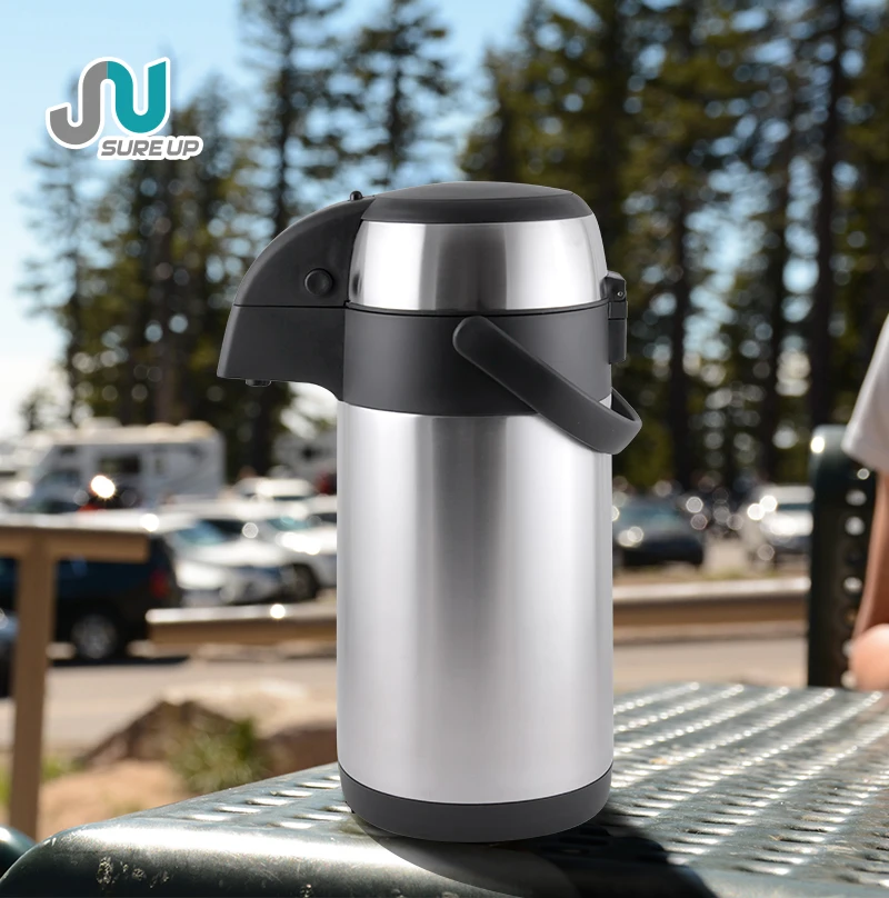 Nice One Promotional Black Coffee Dispenser Insulated Thermos 2.5L3.0L3.5L4.0L5.0L Pump Pot Vacuum Bottle Stainless Steel Carafe