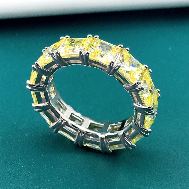 Fine couple tennis ring fashion s925 silver ring beautiful Gemstone setting ring Ladies Love is a gift