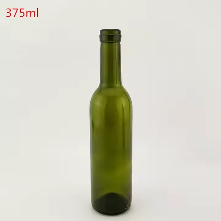 375 мл 500 750 стеклянная бутылка Бордо для вина с плоским дном пробковой отделкой темно-зеленый коричневый матовый прозрачный