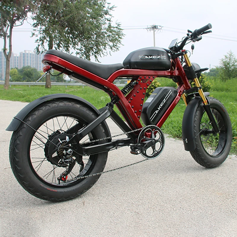 52V1500W 55Ah 55km/h ebike Aluminum alloy frame 20inch fat off-road tires electric motorcycle long range motorbike for adults