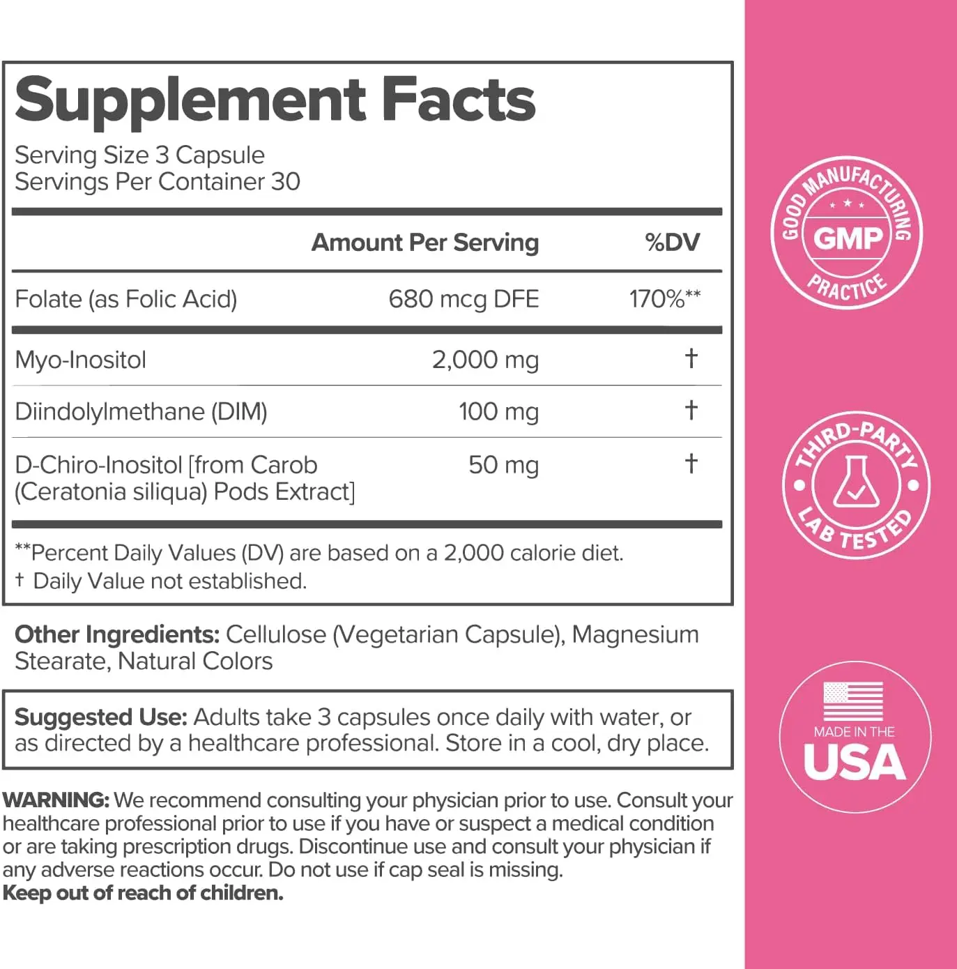 Myo-inositol & D-chiro Inositol 40:1 смесь веганских капсул баланс гормонов и поддержка яичников добавка для женщин OEM/ODM HK