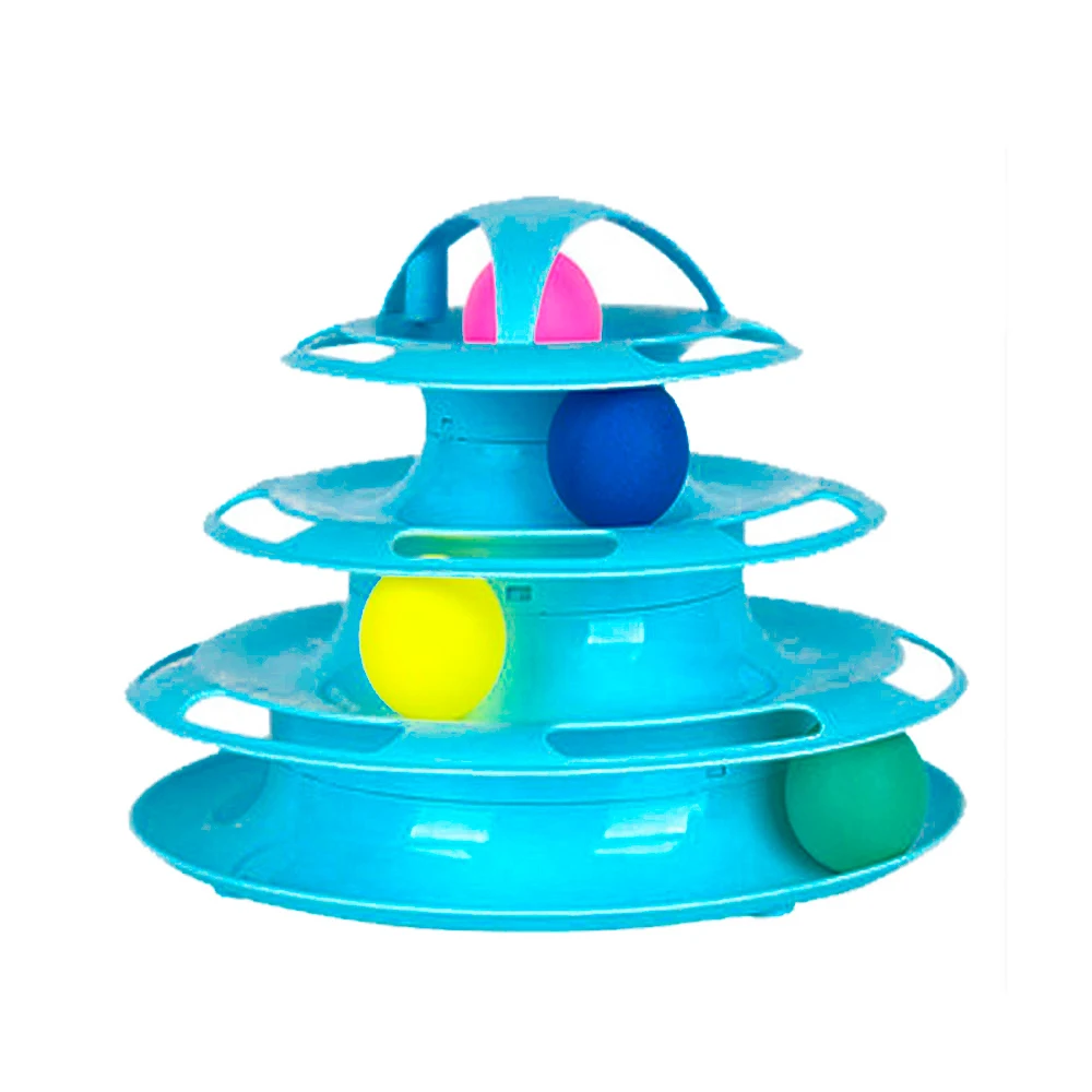 Competitive price turntable cat toy balls turntable butterfly cat toy cat toy roller 3-level turntable