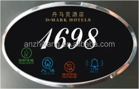 ANZHIK factory supply D3-TY-H Digital Room Door Number and Plate for Hotel, Apartment and House