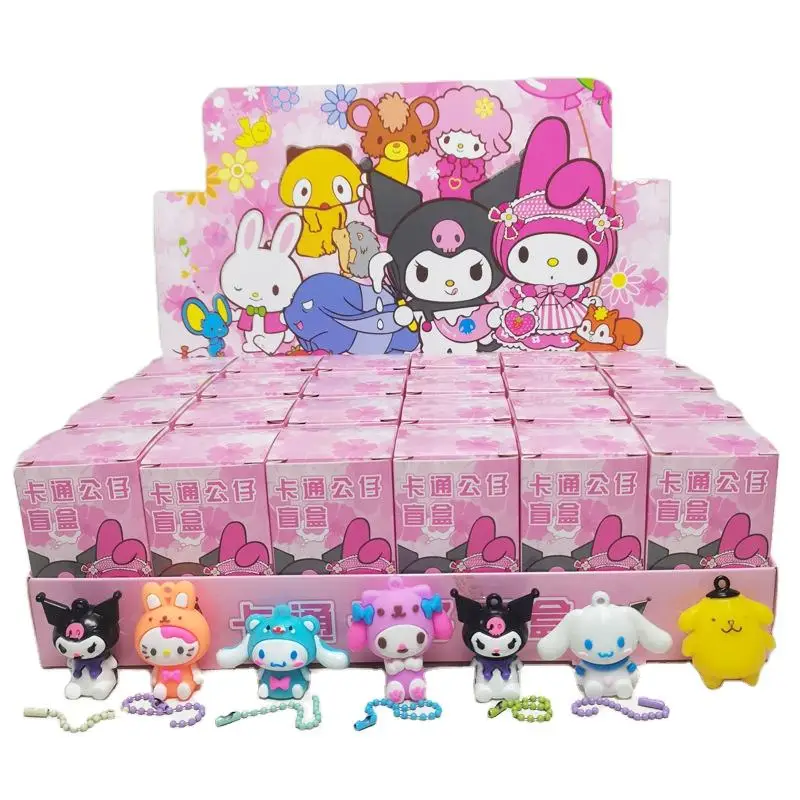24pcs/Box Cartoon Surprise Blind Box Action Figure for Kids Gift Fashion Cute Characters Pvc Keychain