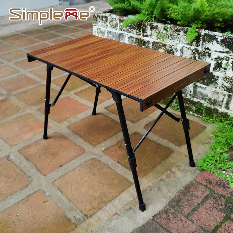 OEM Outdoor Portable Ultralight Aluminium Alloy Backpacking Roll Up BBQ Picnic Folding Camping Table