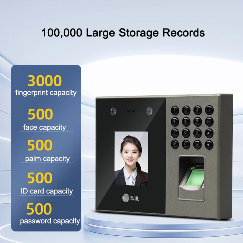 Time Recorder Punch Card Password Id Card Palm Face Fingerprint Staff Biometrics Time Attendance Machine For Office Factory