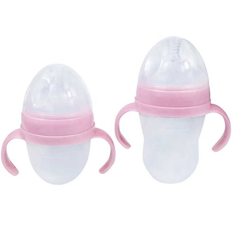 Factory price wholesale silicone baby food bottle With Straw