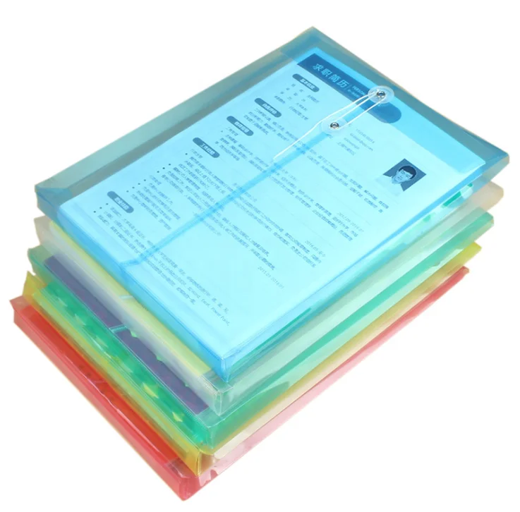 Office Supplies File Box Folder A4 PP String Envelope Expandable Clear Plastic Document Wallet