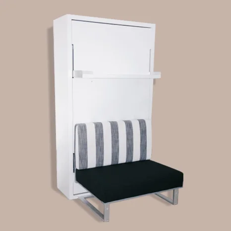 Queen size wall mounted bed bookcase sofa metal slat folding murphy bed mechanism