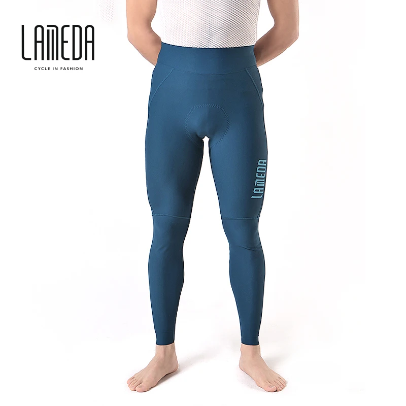 LAMEDA High Waist Sweat Wicking Soft Blue Black Men Padded Cycling Pants