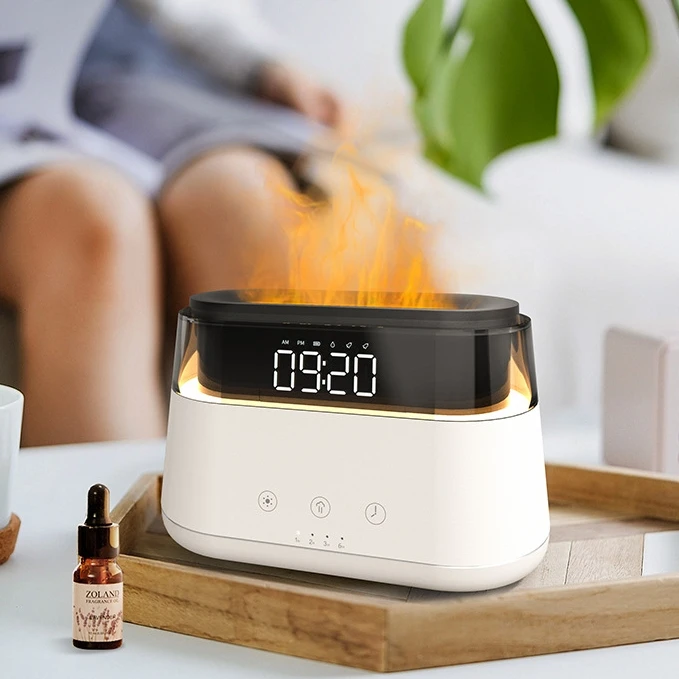 180ml Smart Flame Diffuser For Home,Essential Oil Diffuser With 3d Flame Light Aromatherapy Fire Diffuser Humidifier