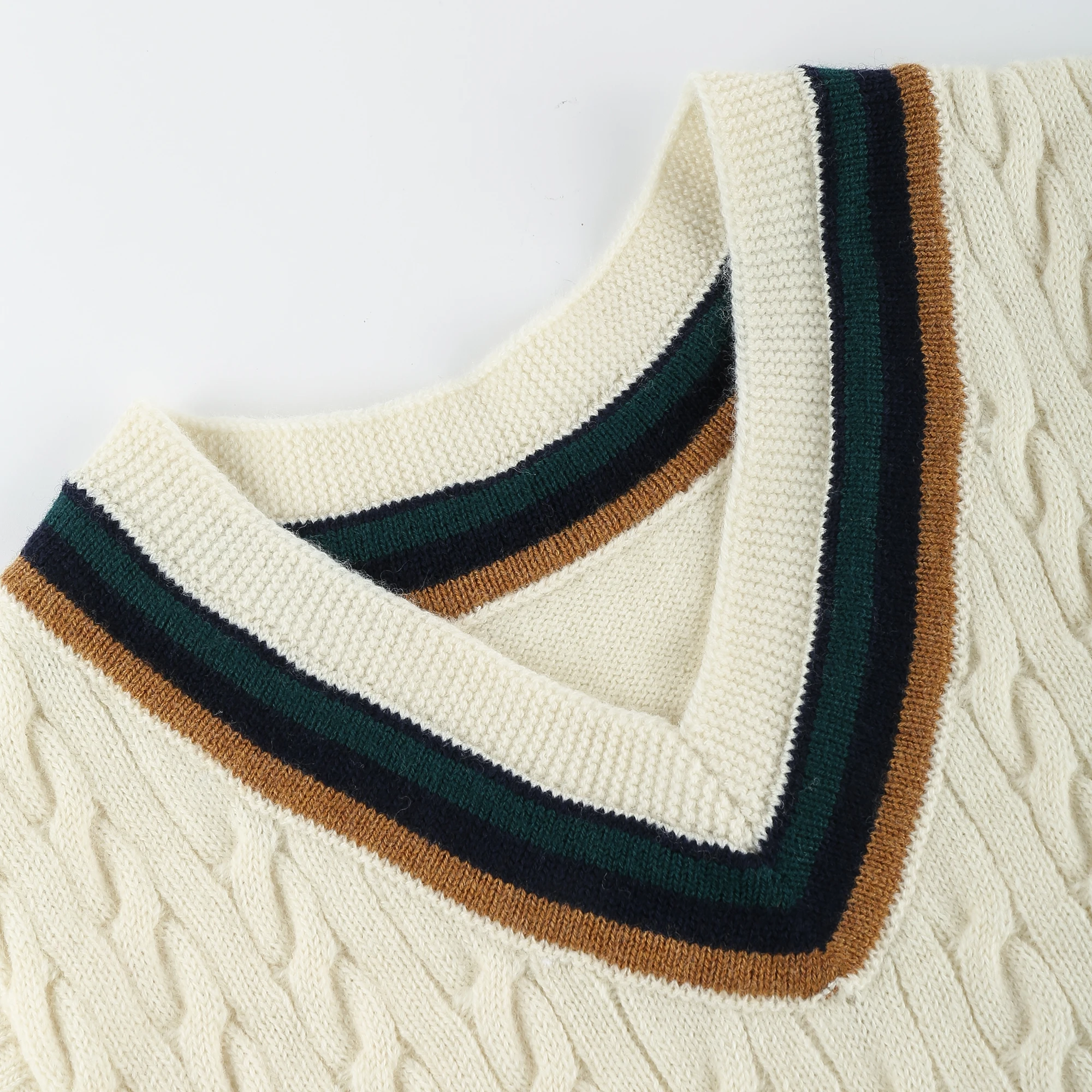 20ALM012 School Sweater Mens Sleeveless Vest V Neck Men Knit Sweater Wool Sweater Knitted Clothes 100% Wool Standard Wool Spring