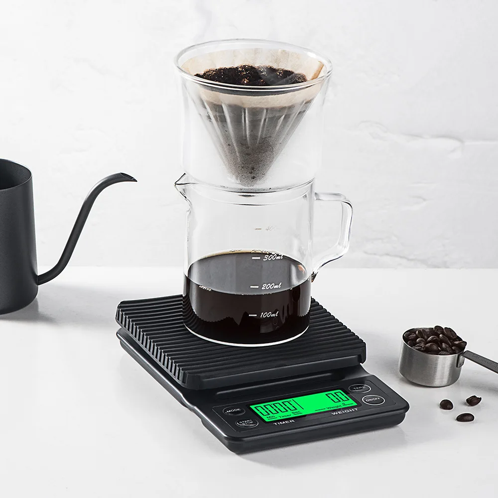 Factory hot sale 3kg/0.1g LCD Digital Coffee Scale with Timer Smart Weighing Digital Kitchen Electronic Scale