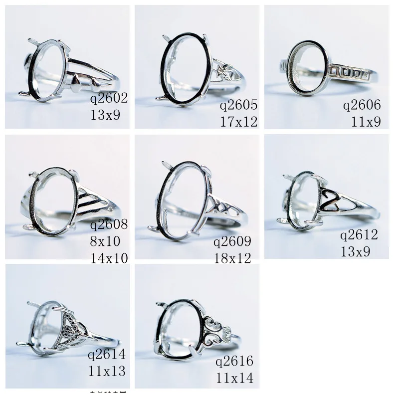 Mix styles silver gold semi-manufactures finished mounting Ring findings mount setting base holder for lady men