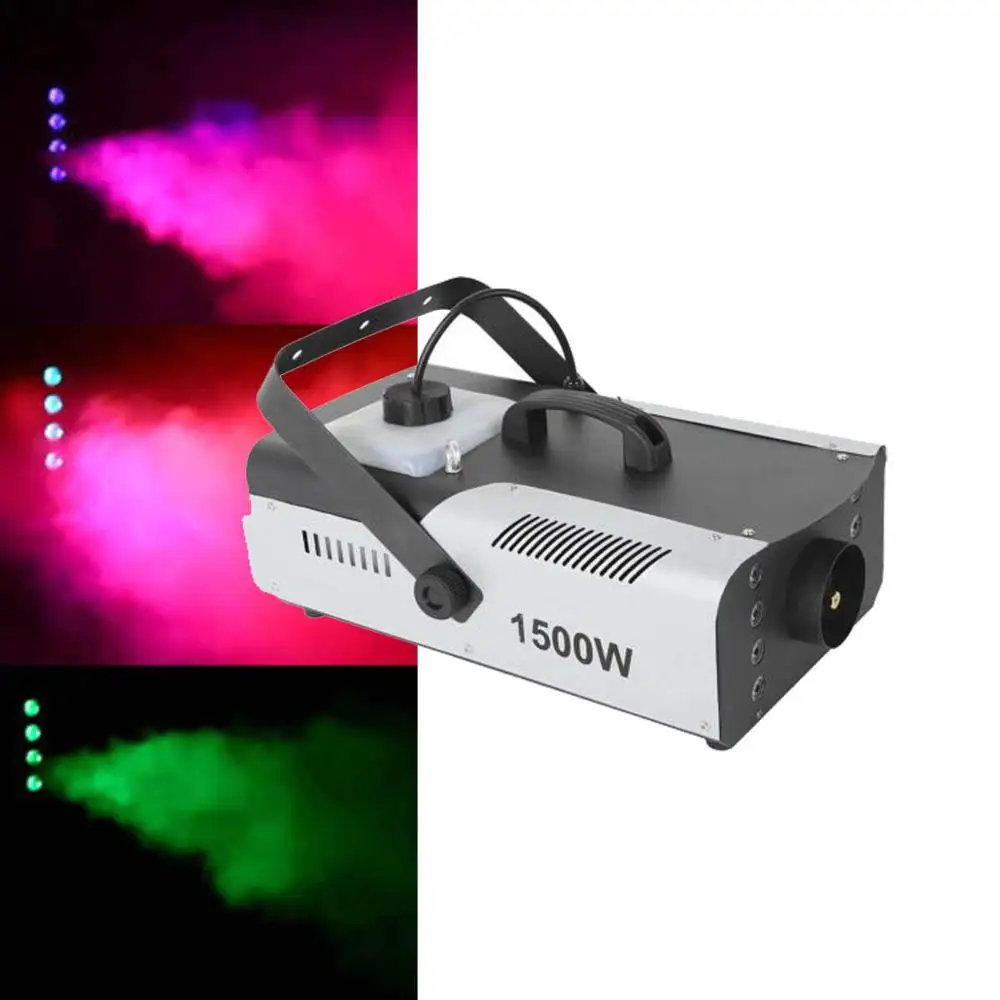 1500 Вт Хэллоуин DJ дымовая машина RGB 9 светодиодов Вечеринка сценическое освещение провод/пульт дистанционного