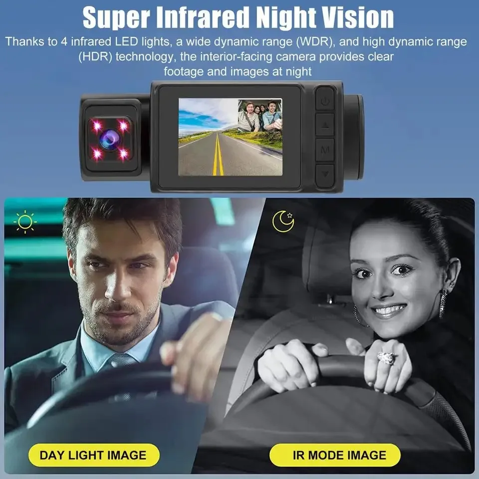 3Channel Camera Lens 1080P HD Car DVR with Rear View Camera Auto Electronics Dash Cam DVR 24H Parking Monitor Black Box for Cars
