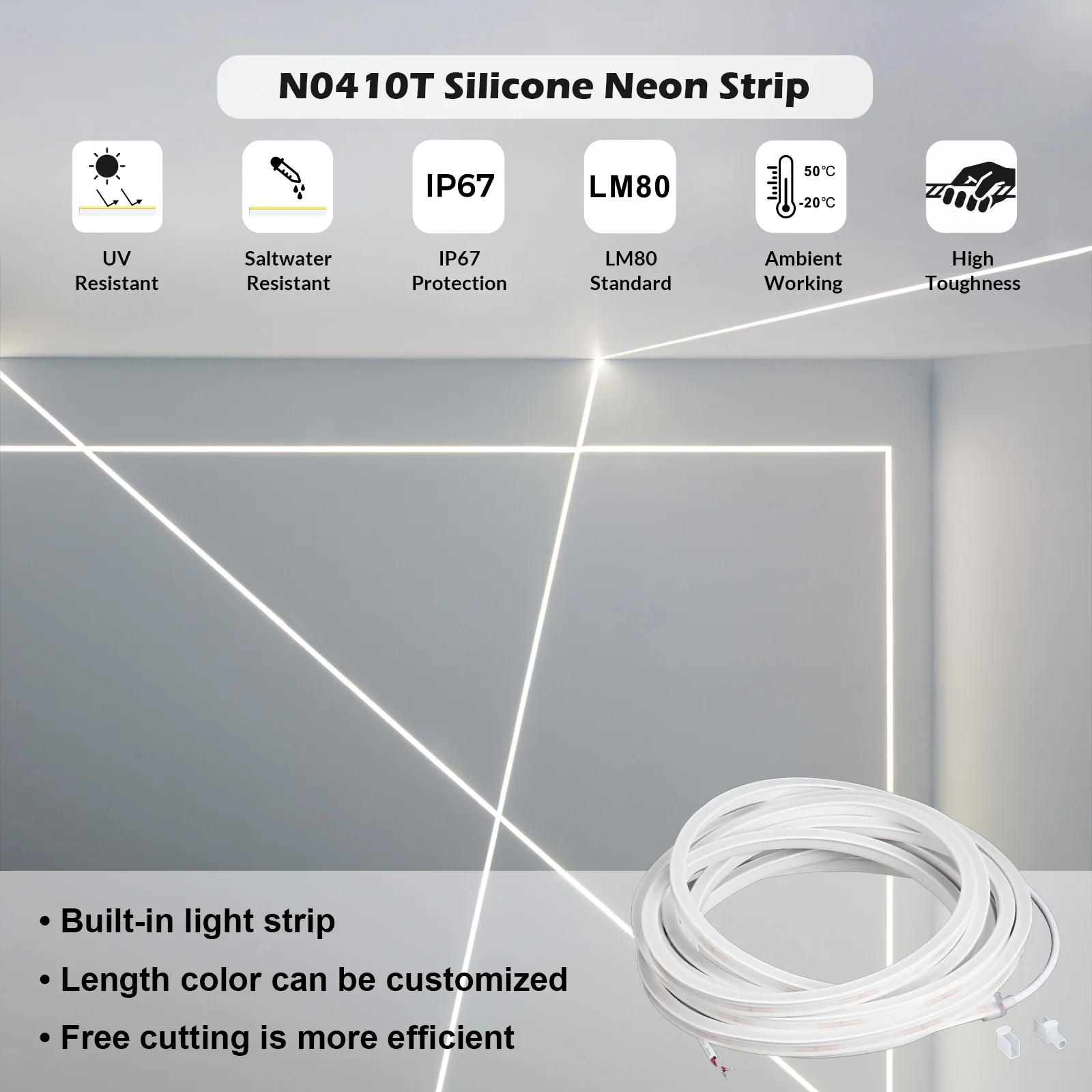 N0410T Flexible Neon Led Strip Light Dc 12v 24v Smd 2835 Led Neon Flex Strip LED Neon Strip Light