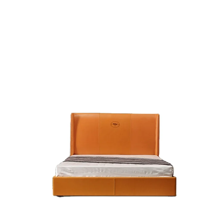 Customized Luxury Modern Bed Complete Set Solid Wood Bed Set Furniture Bedroom With 2 Bedside Tables