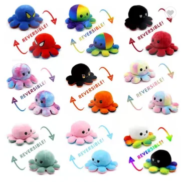 2021 Fashion Reverse Jewelry Home Furnishing Octopus Flip Octopus children Party Birthday Toys Emotion Plush Toys