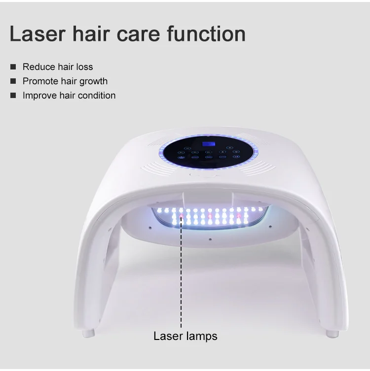 Pdt phototherapy led face light light pdt beauty machine with hair growth laser and face steamer