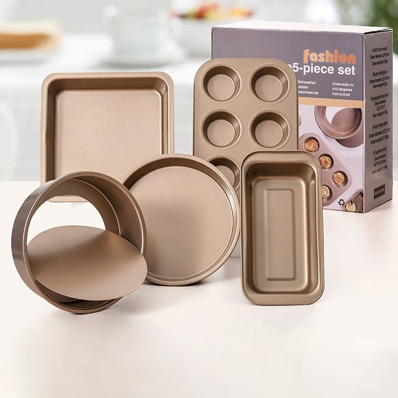 High Quality Non-stick Carbon Steel Bakeware Set Cake Muffin Pizza Toasting Pan Baking Pans Set for Oven