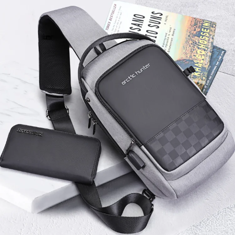 2020 USB waterproof men chest bag male leisure messenger shoulder bag for teenagers