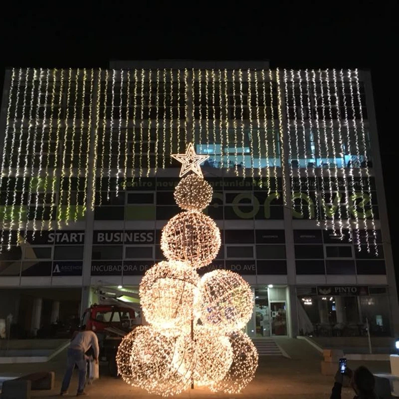 PVC 30ft 40ft 50ft 60ft Giant Large 3D Huge Illuminated Artificial Christmas Led motif tree light