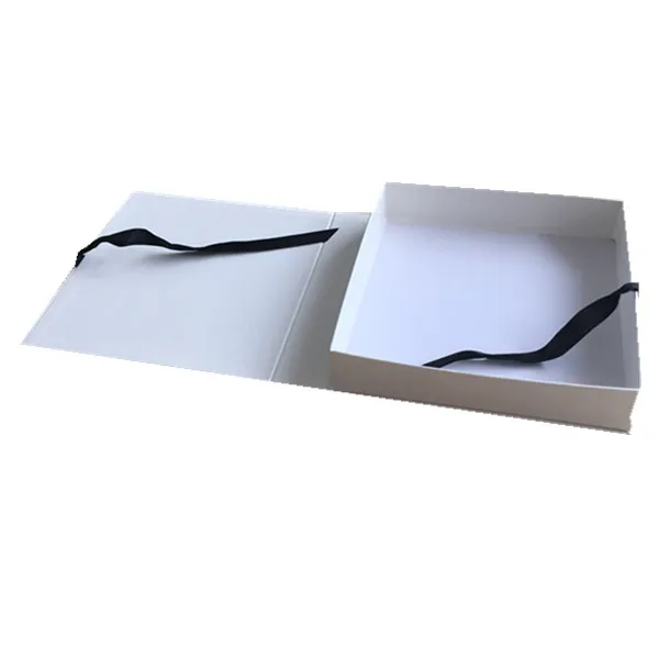 custom luxury jewelry packing magnet gift box with ribbon tie