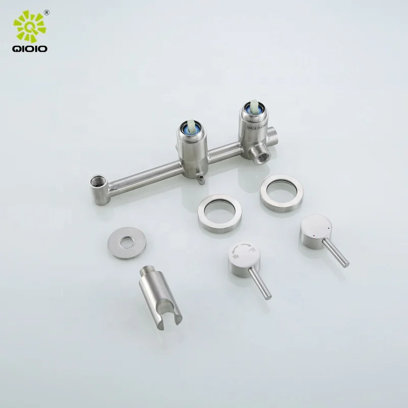 Bathroom  304 stainless stain two function hot cold wall mount shower faucet for bathroom set black bath