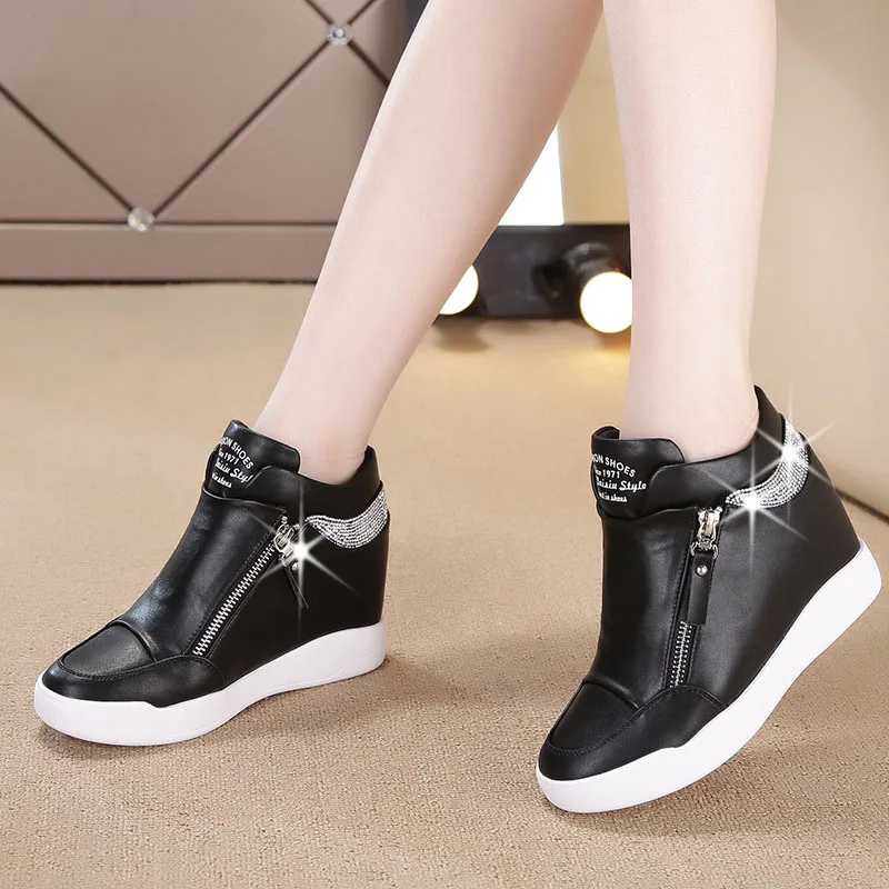 Inner Increase Sneakers Casual Thick Soled High Heel New Stylish High Cut White Shoes for Women