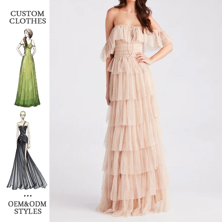 Custom Lace Princess Puffy Dinner Birthday Dresses Women Elegant Mesh Dress Party Club Evening Dress 2024