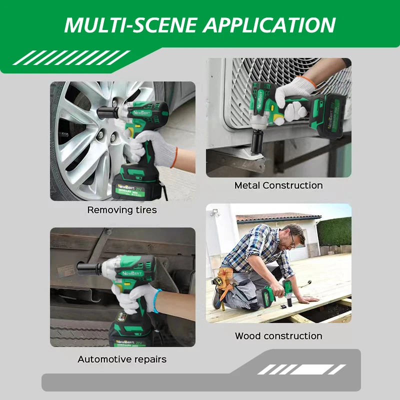 NewBeat Adjustable Wrench Sets Socket Heavy Duty Battery Brushless Cordless Impact Power Wrenches